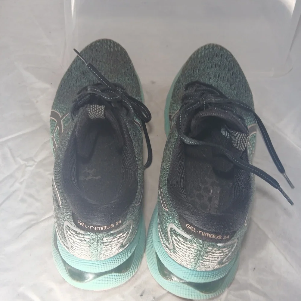 ASICS Gel Nimbus 24 Women's Running Shoes Teal Pink Size‎ US 9 EUR 40.5